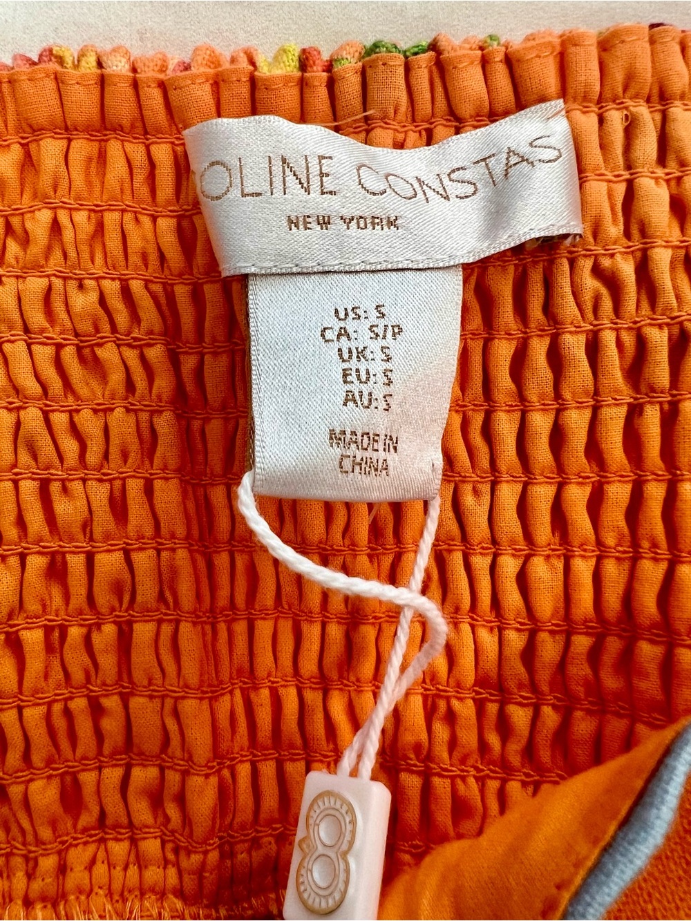 Caroline Constas Orange Mediterranean Fruit Print Tie Strap Mini Dress M - Picture 3 of 8